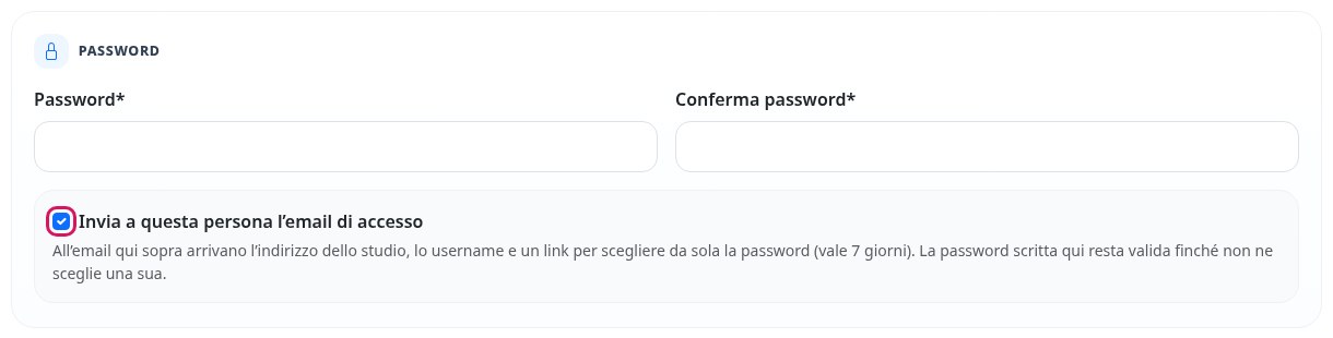 La spunta per l'email di accesso